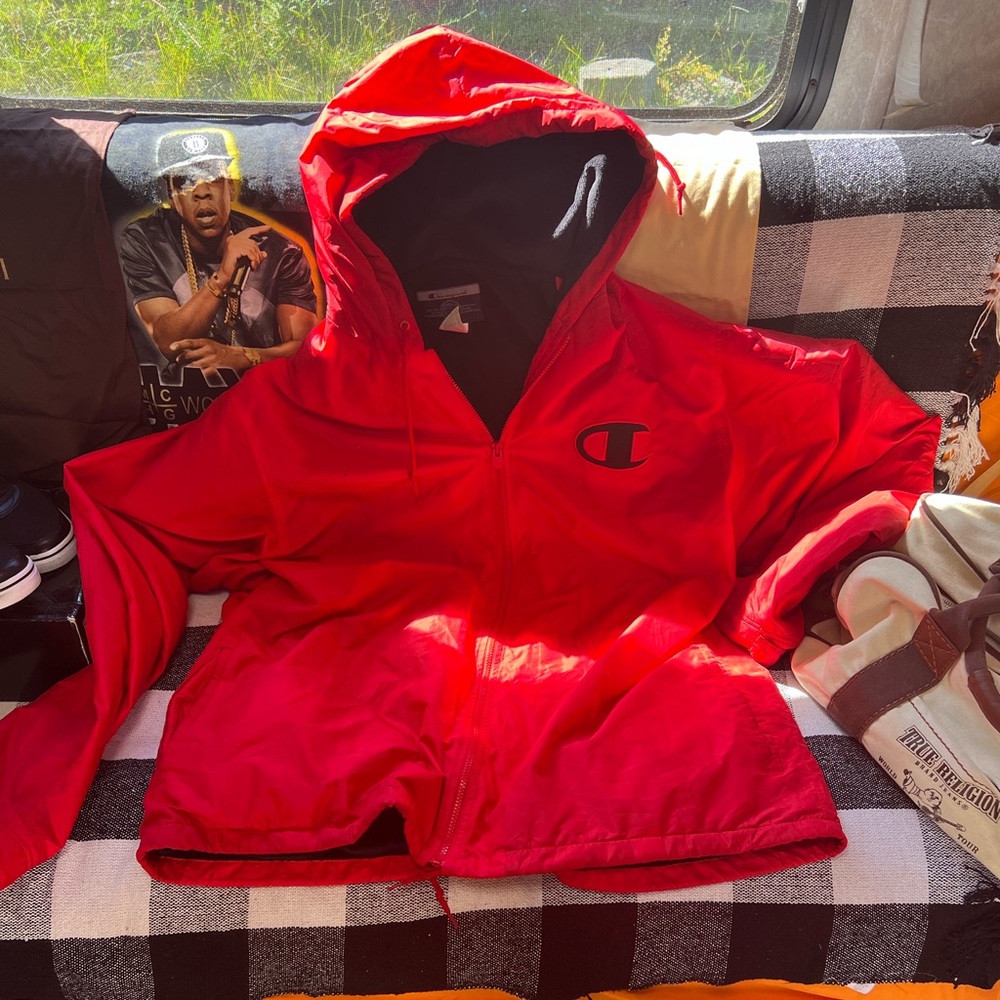 Retro Champion Fleece Lined Windbreaker
